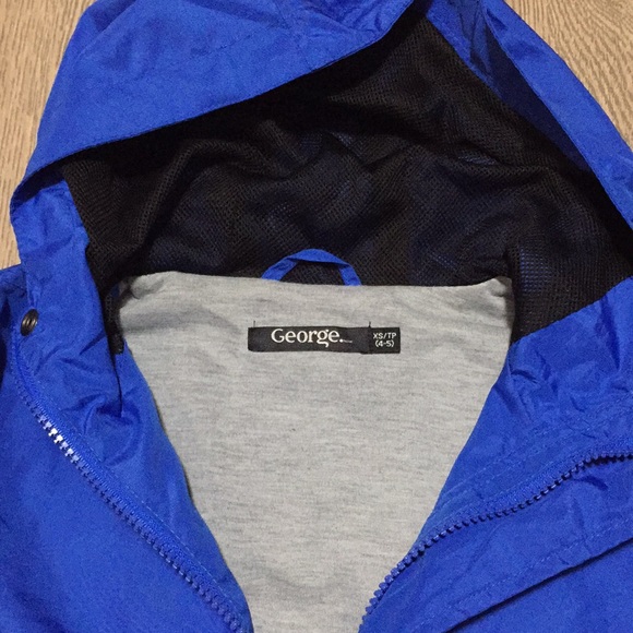 Boys windbreaker pullover jacket blue black 4/5 yr - Picture 2 of 11
